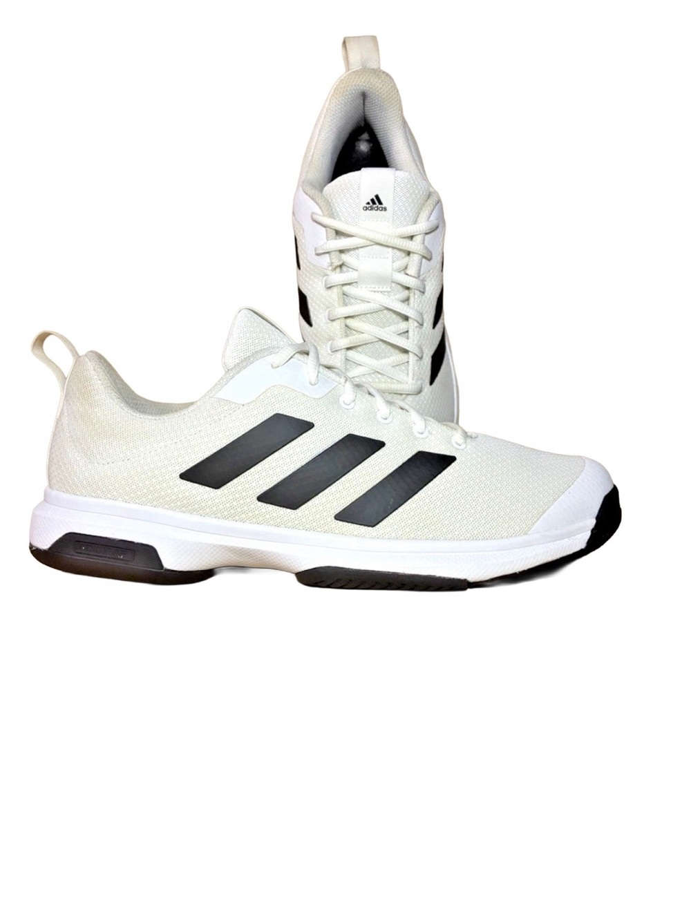 New In Box-Adidas Game Spec Men’s Tennis Shoes White Black Three Stripe Size 12
